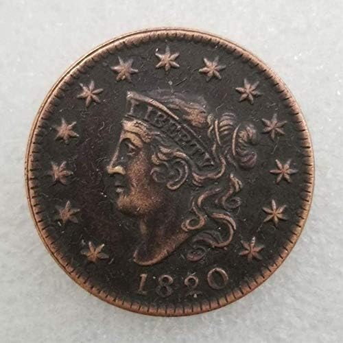 1820 Бесплатна Реплика Комеморативна Монета Американска Комеморативна Стара Монета нециркулиран Залутан Никел Американска Услуга За Задоволство