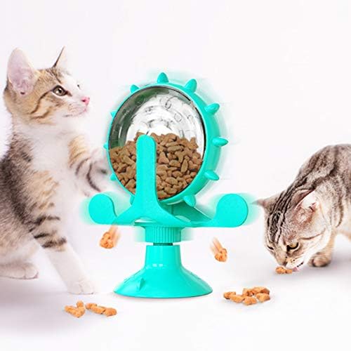 Careucar Интерактивна Куче Мачка Третираат Загатка Играчка, Ветерница Облик На Миленичиња Храна Бавно Истекување Диспензерот,