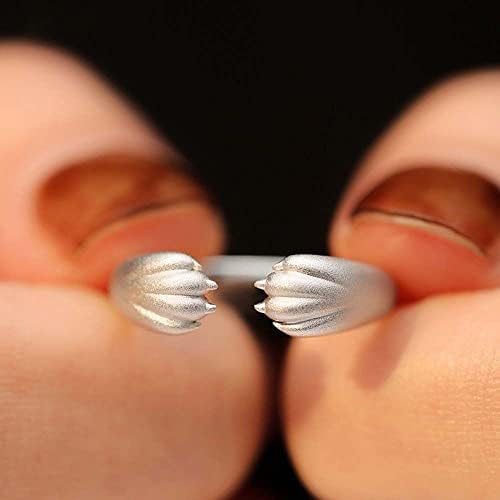 Bybycd женски прстен Едноставен двојка прстени за прсти додатоци за сребрени животни во облик на накит за прсти