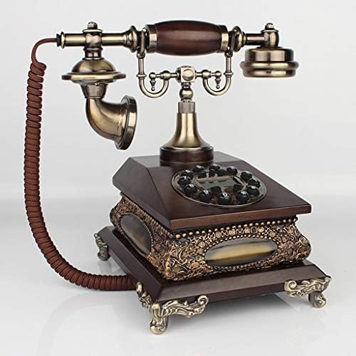 Klhhg Ретро телефон, гроздобер декоративни телефони со верзија за бирање Механички и електронски двоен прстен антички телефон,