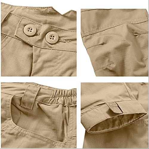 Машки тактички панталони ， Ripstop Армиски карго -панталони лесни панталони за пешачење на отворено со џебови