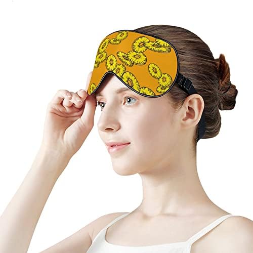 Цртан филм ананас маска за очите за спиење ноќно слепило со прилагодлива лента за мажи жени кои патуваат јога дремки