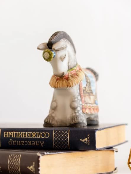 Порцелански фигурински циркус коњски колекционерски фигура бисквит со порцелански автори со рачно изработен сувенир за подароци за украси