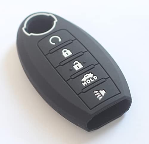 kcpros 2Pcs гумени Силиконски 5 Копчиња Паметен Клуч Фоб Покритие Заштитник На Кожата Без Клуч со Приврзок За Клучеви Компатибилен