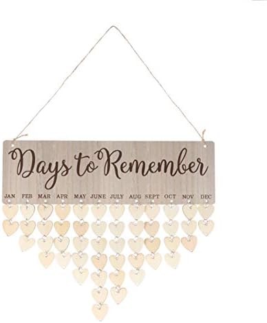 Амосфун Роденденски Календар Семејна Табла Висечки Ѕид Со Персонализирани Ознаки За Потсетување - Календарски Денови САМИ За Паметење Букви Плоча