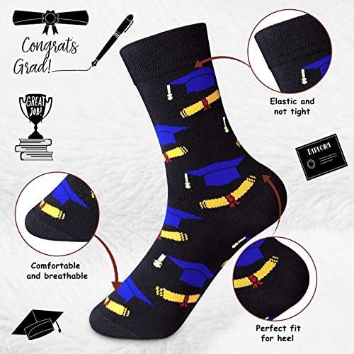5 Пара Дипломирање Чорапи На Екипажот, Класа На 2023 Чорапи За Дипломирање Чорапи За Мажи И Жени Смешни Чорапи За Дипломирање,