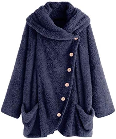 Prdecexlu едноставни палта жени облечени долги ракави зима плус големина копче елеци удобно густа цврста боја топла лаптоп