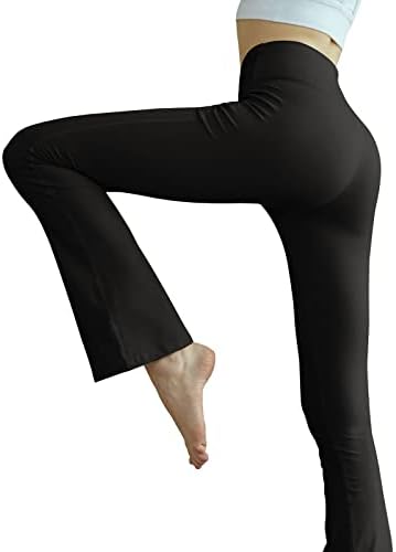 Youе женски обични панталони за јога од пламен, вкрстени високи половини за вежбање со лежишта за вежбање во теретана