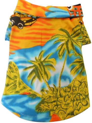 Тангпан хавајска плажа кокосово дрво печати кучиња летни кампчиња кошула облека
