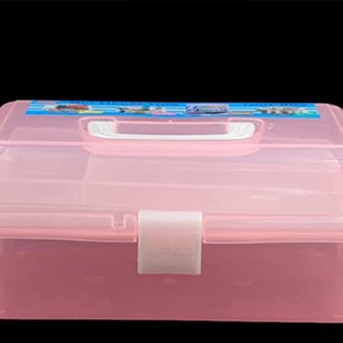 Зеродеко 2 парчиња Кутија За Алатки За Нокти Кутија За Маникир Кутија За Складирање Алатки Пластична Проѕирна Кутија За Алатки Три