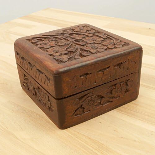 Обновено Од Укавинтиџ Дрвена Кутија | / / Темно Кафеаво Дрво | / Едноставен Цветен Дизајн