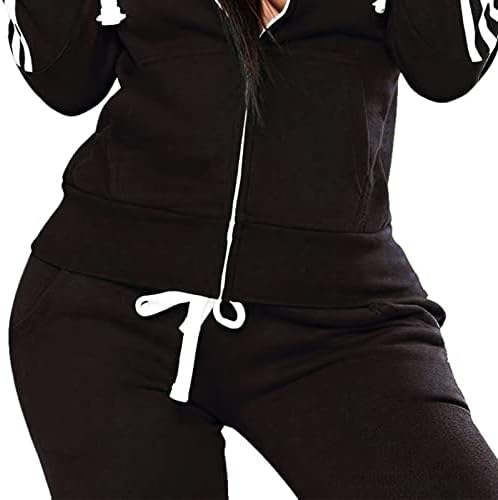 Tuveke Womens Tracksuit 2 парчиња облеки Zip Hoodie JOGGING Sweatsuit со долги ракави Обични пот -костуми со големина S до 2xl