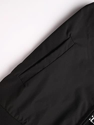 Јакни за жени - Мажите со букви графички омбре zip up luctring јакна со качулка