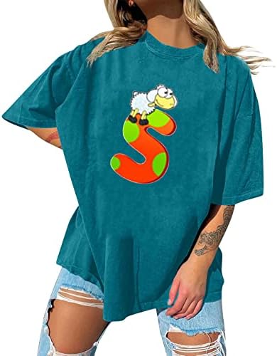 Nokmopo bellвоно ракав врвови за жени обична маица со кратки ракави о-врат печатени врвни кошули со големина плус големина