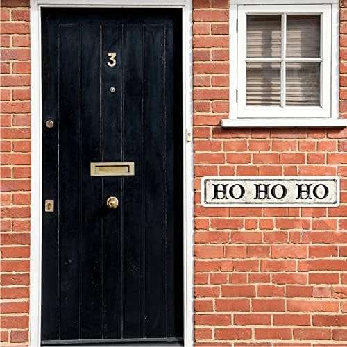 Знак на улицата Хо Хо Хо, знак за име на метал Хо Хо Хо, персонализиран метален знак за адреса за куќа 4 x 18, испратен од САД