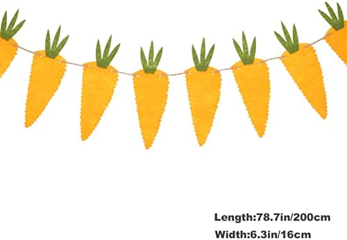 Галпада Велигден Морков Венец Виси Вештачки Морков Банер Велигденски Украси За Велигден Ѕид Прозорец Камин Влезната Врата Партија Декор Жолта