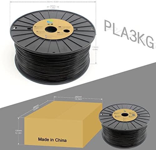 Yousu Matte Black Pla Plus Filament 1.75mm 3kg 3D печатач за печатач Голема колиба за 3Д печатач и 3Д пенкало, 3КГ
