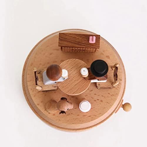 Mxiaoxia роденденски подарок дрвена ротирачка часовна кутија рачно изработена дрвена кутија занаети дома декорација за ден на вineубените