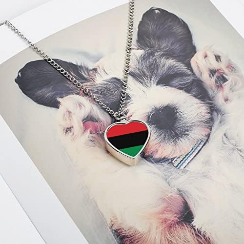 Афроамериканско Знаме Миленичиња Кремирање Накит Урна Ѓердан За Пепел Спомен Приврзок За Мачка Куче Портрет Подароци
