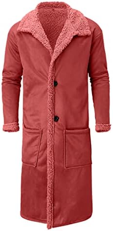 Машки обичен палто картониган цврста боја копчиња волна јакна со долга ракав вртење на јака палта топло зимско мек палто