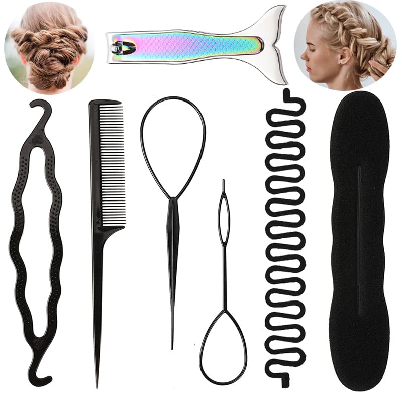 ЗЗЗРЦГС твистер за коса врвна опашка алатка за коса алатки за плетење коса алатка за стилизирање на јамка за коса повлечете ја алатката