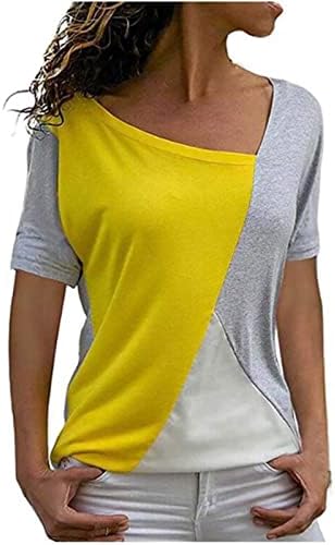Врвни дами есен летен краток ракав облека памук против вратот Бранч Топ маица за тинејџери девојки Велика Британија Велика Британија