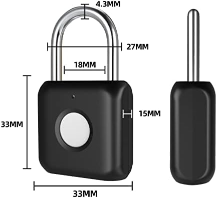 Студеот за отпечатоци од прсти, Dhiedas Smart Bluetooth катанец, Biometric Combution Combuntion Print Printcock, USB -полнење, идеален за