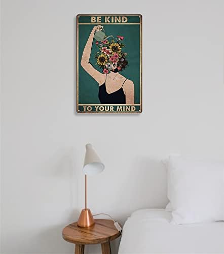 Бидете kindубезни со вашиот ум гроздобер лимени знаци хипи бохо wallидна уметност охрабрување подароци за жени домашна спална соба дневна