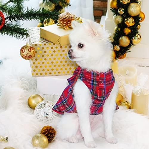 Облека за кучиња Тони Хоби, кучен фустан, класичен кариран куче вечер фустан за мало средно куче