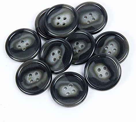 Копчиња за меламин од меламин 10 парчиња со меламин со раб - 4 дупка - црна / сива мешавина, 1 инчи / 40L