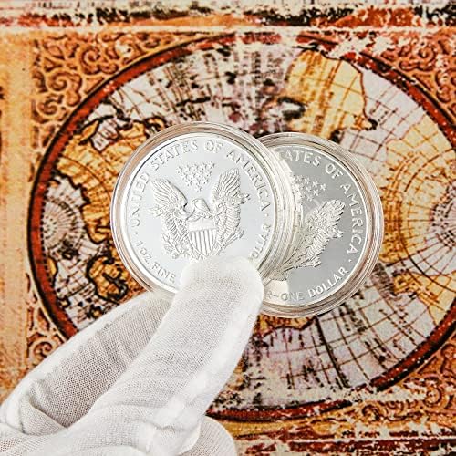 Држач за Монети од Сребрен Долар 40,6 мм Држачи За Капсули Од Сребрена Шипка Капсули За Монети За Собирање Монети Сребрена Лента,