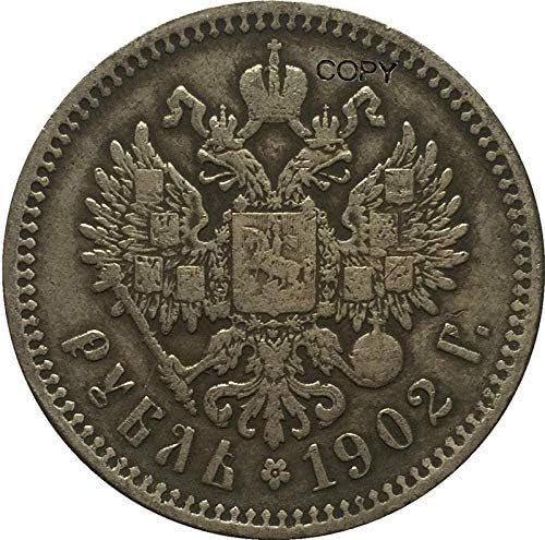 Предизвик Монета 1902 Русија 1 Рубља Монети Копија Копија Орнаменти Колекција Подароци Монета Колекција