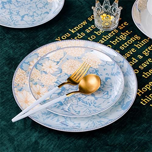 CDYD BONE CHINA CHINA SQUARE Поедноставен европски садови и плочи поставени високи нозе чинија лажица садови