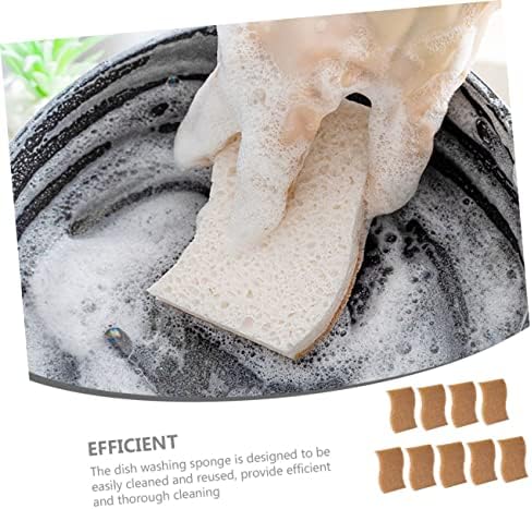 Upkoch 9pcs кујнска чинија четка природно сунѓер додатоци за чистење сунѓери за чистење дрвени влакна Дневно користете чистење