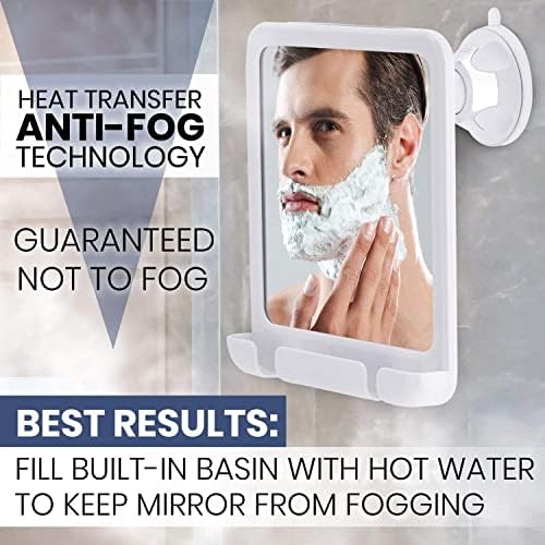 Огледало на огледало за магла без магла со 360 ° вртење надградено вшмукување и огледало за бричење на плоштад со плоштад со 360 ° пакет за
