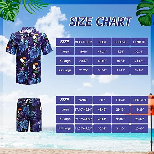 4 компјутери Менс Хавајски кошули и шорцеви Поставете тропско лежерно копче надолу кошула и шорцеви костуми со капи и очила за сонце и