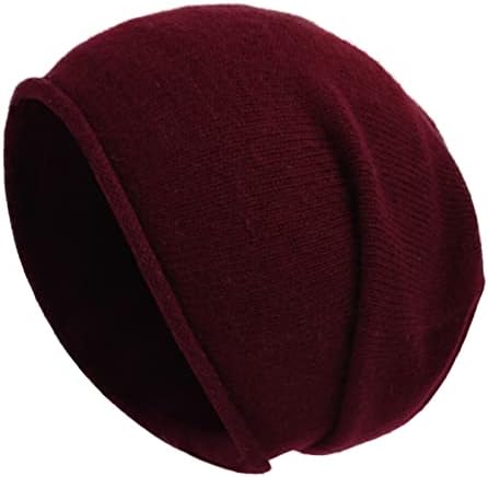 jaxmonoy зимски плетени капи за жени за жени ， кашмир волна мешавина топло меко плетено скули капаче капа капа