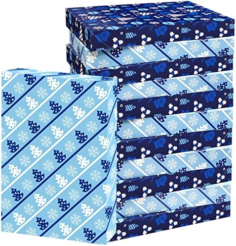 Фенси земја Божиќна кошула кутија пакет одморен сина снегулка за подароци за завиткување на подароци 12 пакувања