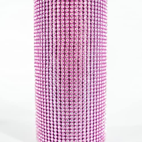 Блинг розово шише со вода од не'рѓосувачки челик | 16.9 FL Oz Travel Vacuum Metal Thermos Tumbler | 3 инчи широк & 8,5 висок