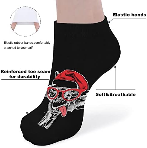 Смешно Божиќно лос смешно трчање чорапи за глуждот атлетски не-шоу чорапи, амортизирани за мажи жени