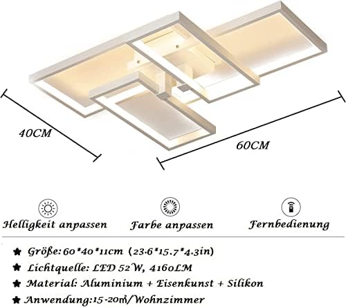 Улихајан модерна лесна тела - 55W LED тавански ламба црна црна светлина за монтирање на таванот, со далечински управувач затемнет