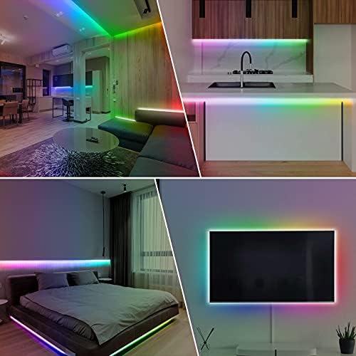 Enteinly 16.4ft LED ленти со ленти 16 милиони Промени во боја на DreamColor LED светла DIY бои на виножитото со апликација и далечински