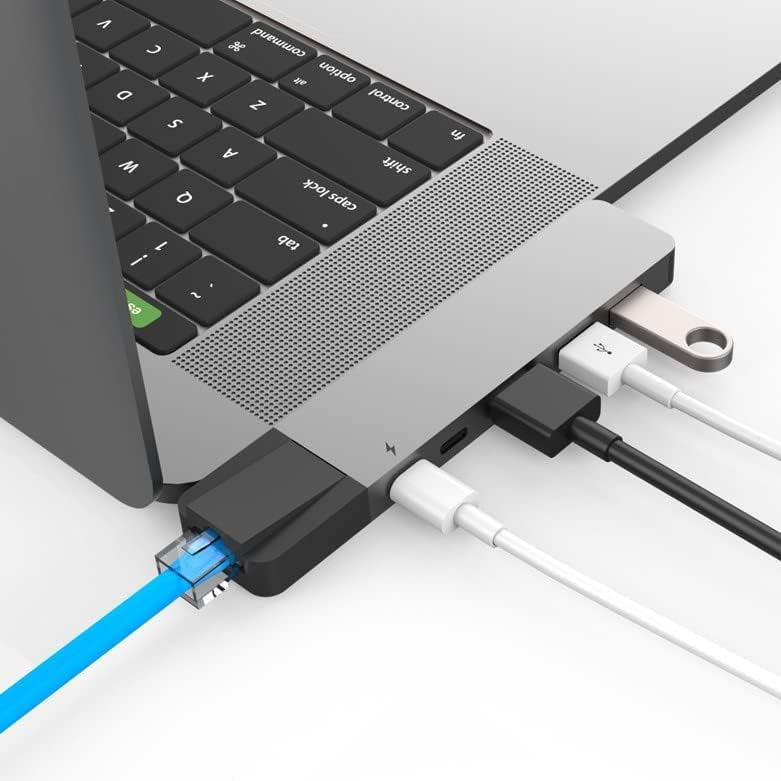 Hyperdrive MAC USB Hub Адаптер, Sanho USB Тип C Мулти-Порт Центар MacBook Pro 2020 2019 2018-, Macbook Air 8-во-2 Dongle