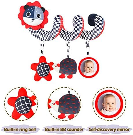 Аипинки спирална активност играчка, бебе црно -бел кревет играчка играчка удобна плишана креветчето играчка играчка за момчиња девојчиња