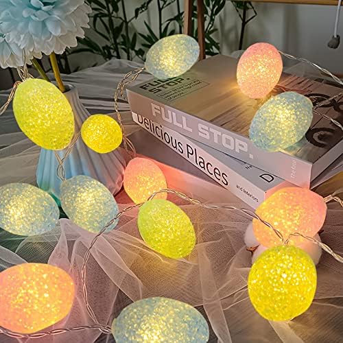 Велигденски светла 9.84ft 20 LED шарени велигденски јајца светла жица светла батерија оперирани самовила светла 8 режими LED светлосна