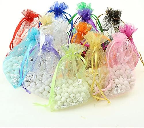 25 парчиња Торби За Бонбони Од Свадбена Органза, Торбичка За Врвки За Подароци За Забави 9 Х 7 см Издржливи И Професионални