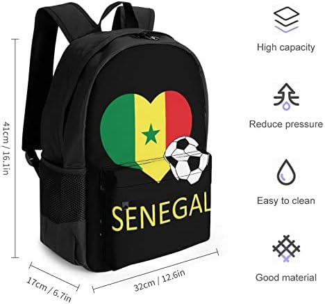 Љубовта Сенегал Фудбал Патување Ранец Colleетски Колеџ Книжарница Класичен Дневни Пакети Рамо Работа Торба За Мажи Училишни Жени