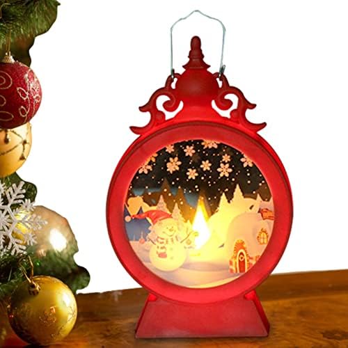 Декоративен фенер на новогодишно снешко, новороденче Снежен глобус фенер за ЛЕР - Божиќен декоративен фенер за виси свеќи за свадбени украси,