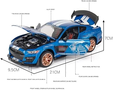 Скала модел на автомобили за Ford Mustang Shelby GT500 Sports Car Model Diecasts Metal Car Model 1:24 Пропорција