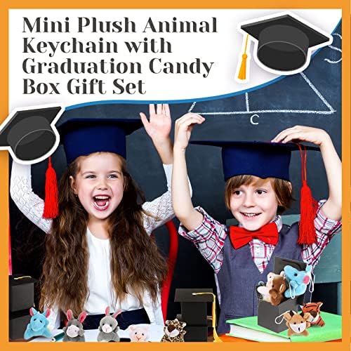 Сет За Подароци За Дипломирање Од предучилишна Возраст Кутија За Бонбони За Дипломирање И Мини Кадифни Животни Играчки Капа За Дипломирање
